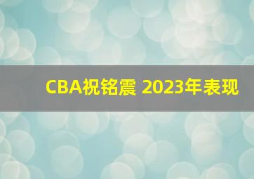 CBA祝铭震 2023年表现